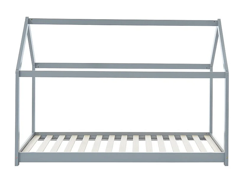 Lit enfant cabane TINY pin massif gris 90x190 sommier inclus