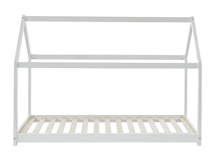 Lit enfant cabane TINY pin massif blanc90x190 sommier inclus