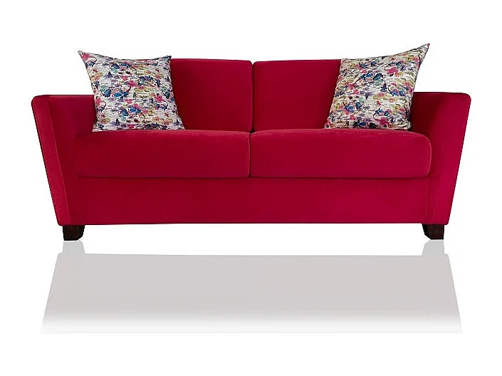 ELLIE Canapé fixe 3 places rouge