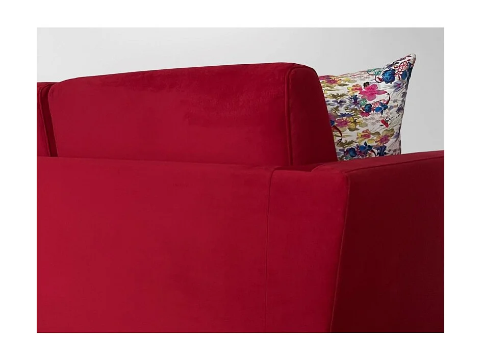 ELLIE Canapé fixe 3 places rouge