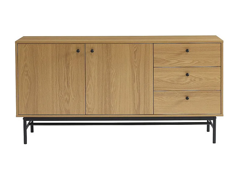 Buffet bas JAMES effet chêne 150cm