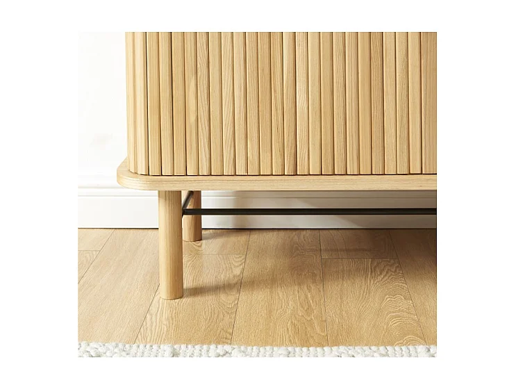 Buffet ERNEST plateau placage frêne portes tambour 110cm