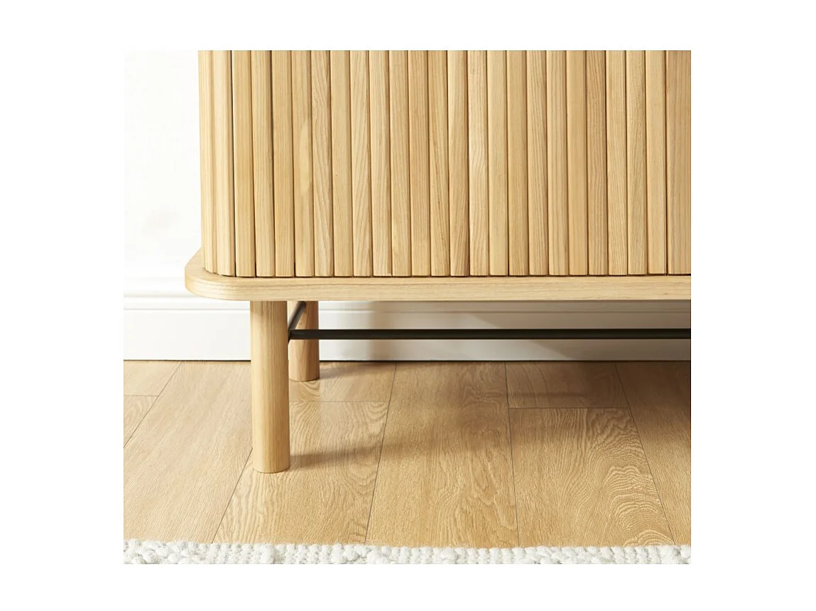 Buffet ERNEST plateau placage frêne portes tambour 110cm