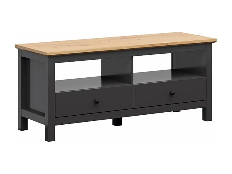 Meuble TV HESEN effet chêne et anthracite 137cm