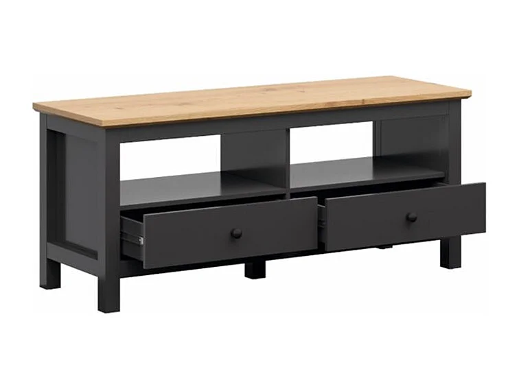 Meuble TV HESEN effet chêne et anthracite 137cm