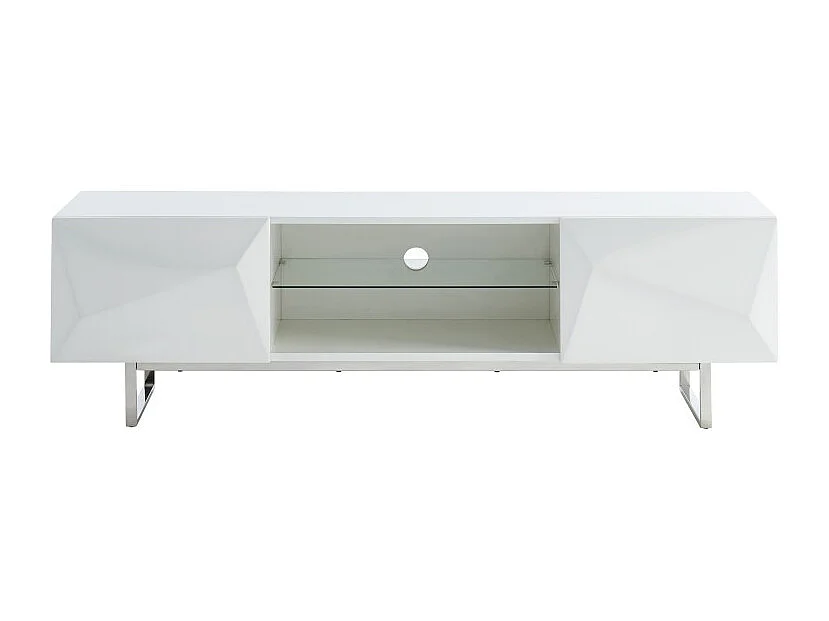 Meuble tv GEME laqué blanc brillant 160cm