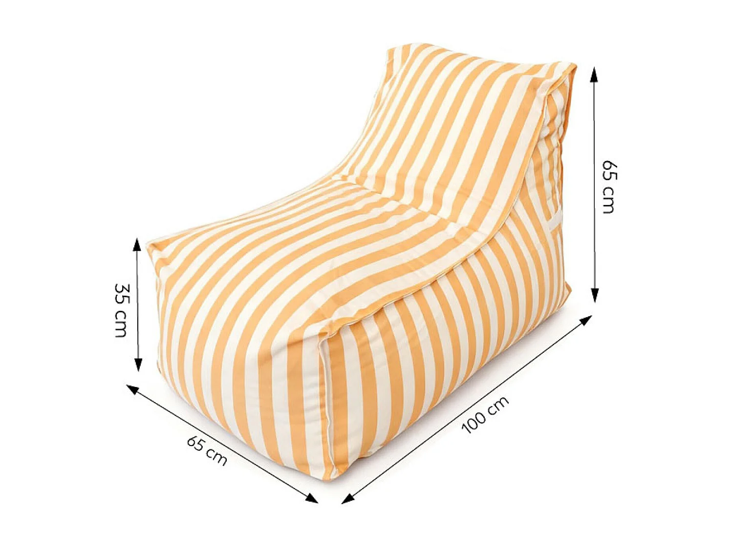 Ensemble de poufs d’extérieur rayés jaune déperlant POSITANO