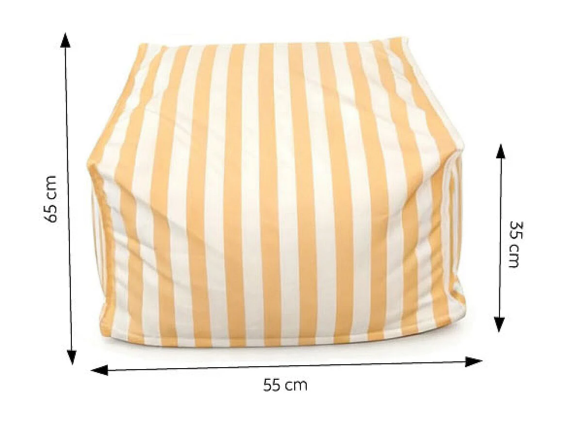 Ensemble de poufs d’extérieur rayés jaune déperlant POSITANO