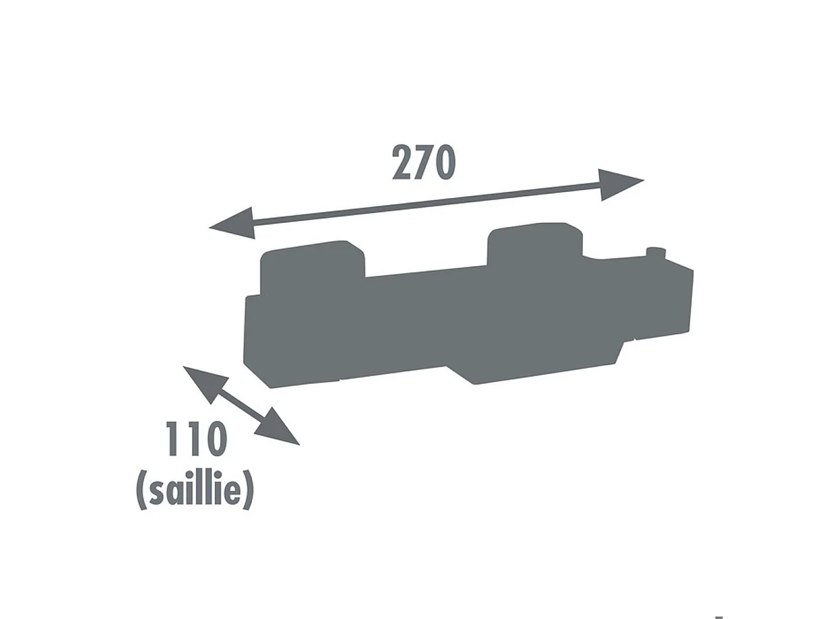 Thermostatische bad- en douchekraan Karen ROUSSEAU, verchroomd messing lichaam, keramische knoppen, metalen hendel, hartafstand 150 mm