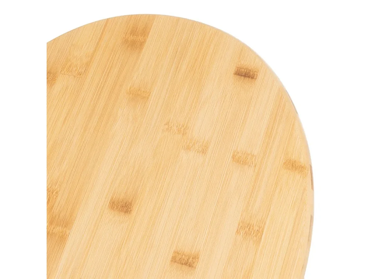 Abattant WC de toilette en bambou avec charnières en acier inoxydable - Longueur 37 x Largeur 44 x Hauteur 5 cm