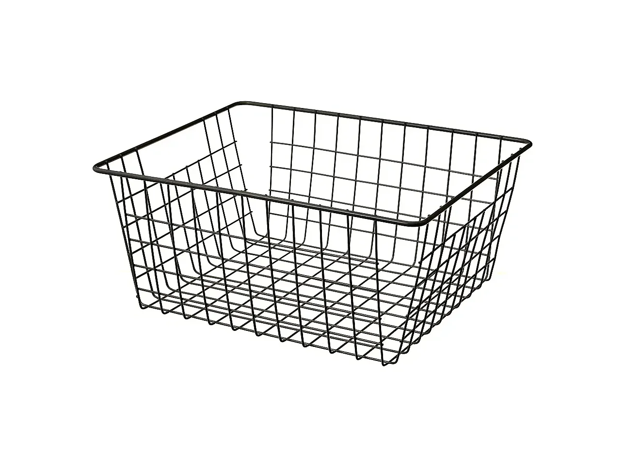 Lot de 2 Paniers de rangement pour Chambre. Salle de Bain en métal noir - Longueur 28 x Largeur 22 x Hauteur 12 cm