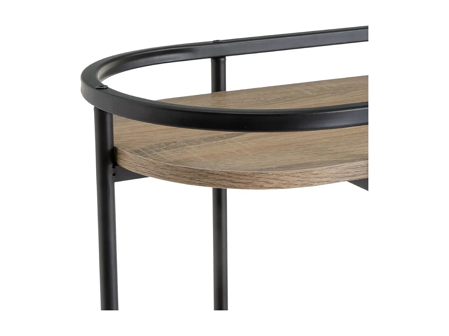 Console étagère meuble d'entrée en bois et métal noir - Longueur 83 x Largeur 33 x Hauteur 86 cm