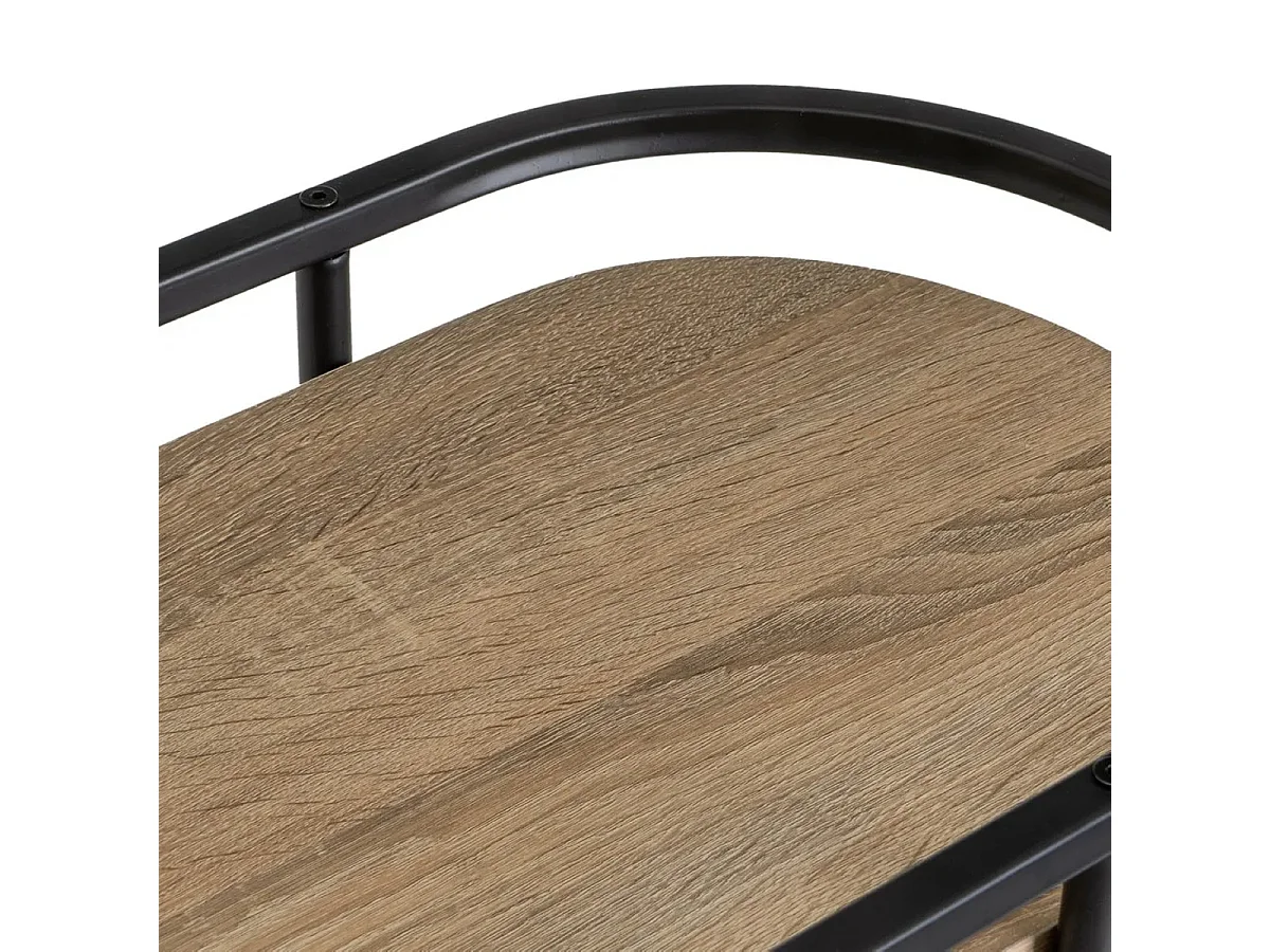 Console étagère meuble d'entrée en bois et métal noir - Longueur 83 x Largeur 33 x Hauteur 86 cm