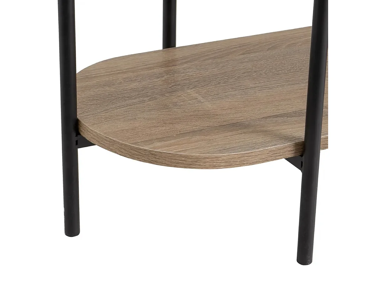 Console étagère meuble d'entrée en bois et métal noir - Longueur 83 x Largeur 33 x Hauteur 86 cm