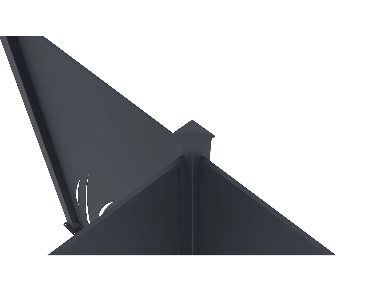 Ogrodzenie aluminiowe  z motywem roślinnym wycinanym laserowo – zestaw startowy – wys. 164 x szer. 118 cm – antracyt – BRAMENO