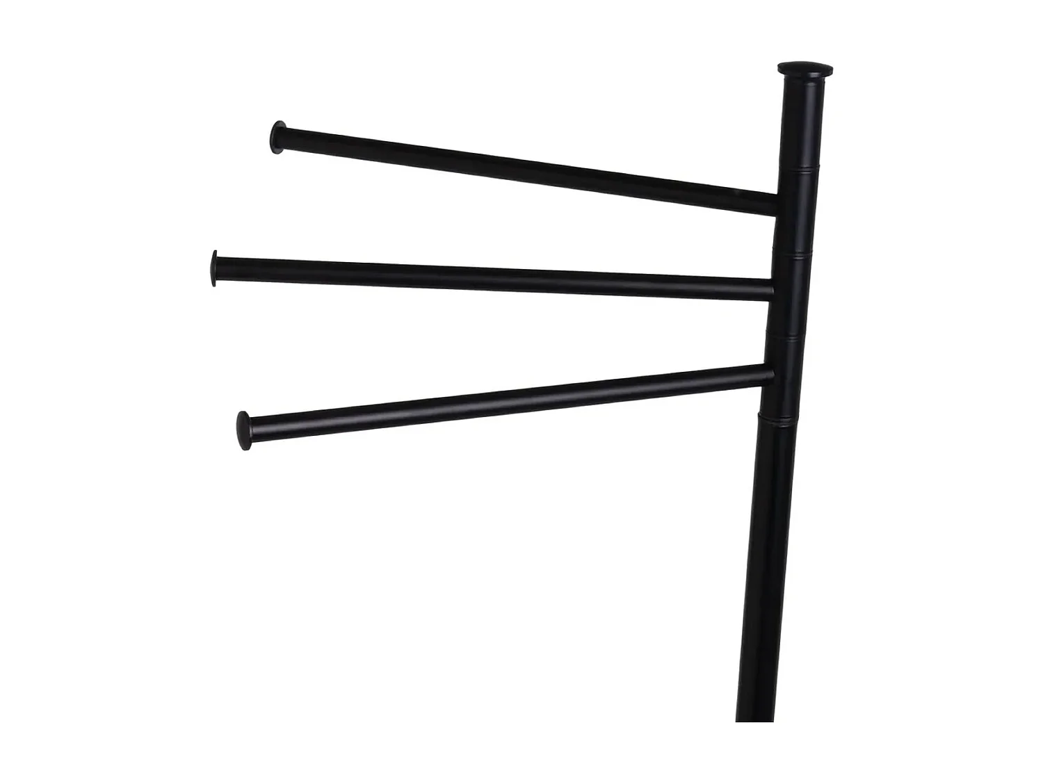 Porte-serviette portant sur base ronde avec 3 barres en métal Noir - Longueur 42 X diamètre 22 X Hauteur 85 cm