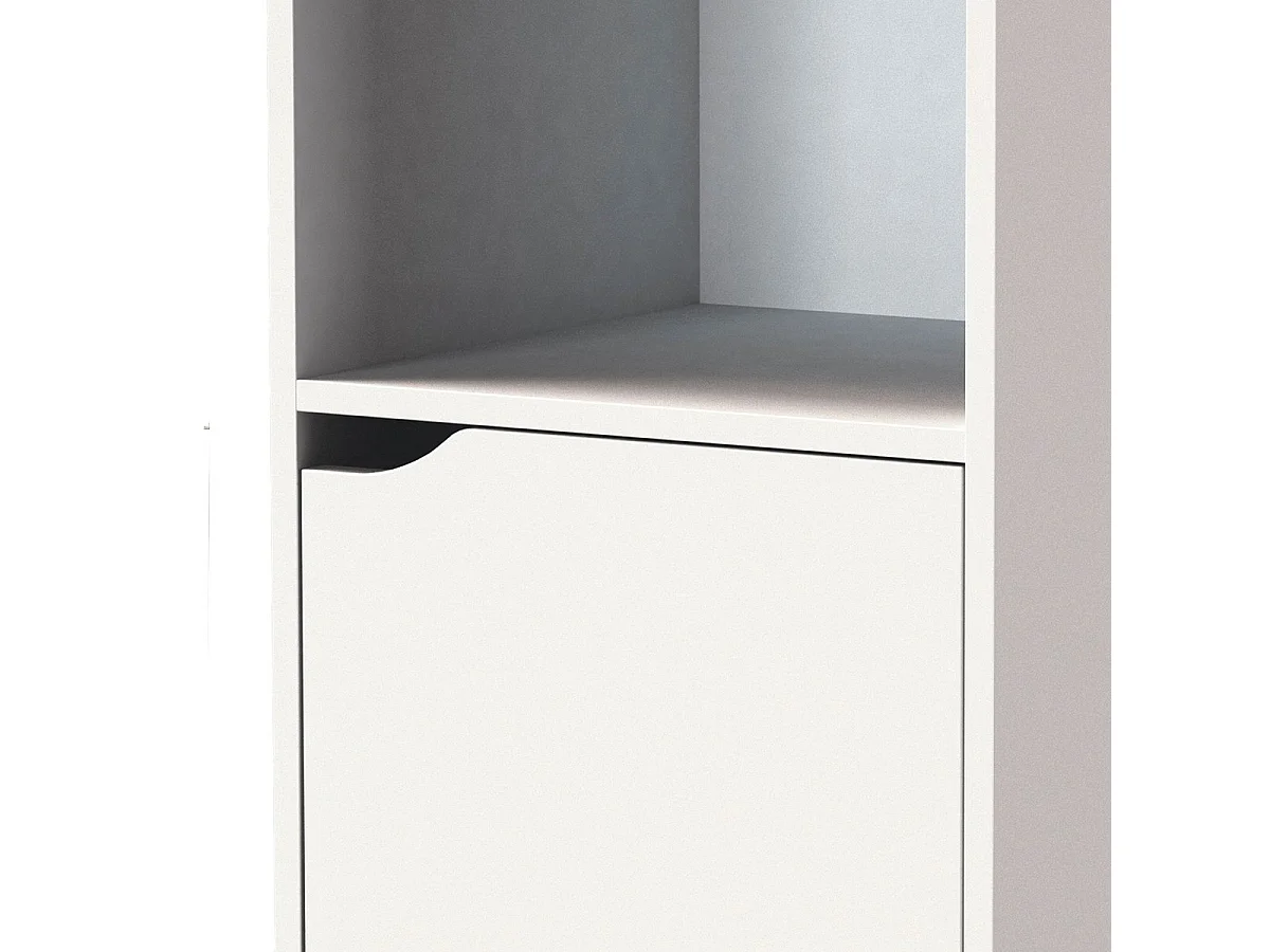 Meuble de rangement avec une porte et une étagère,coloris blanc - Longueur 30 x x Hauteur 60 x Profondeur 29 cm