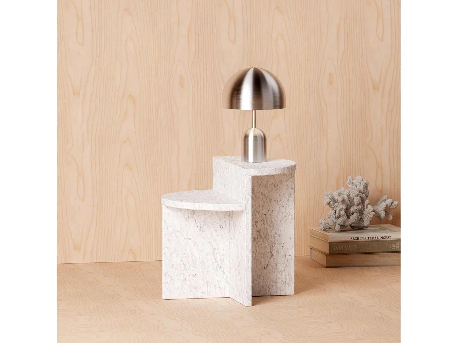 Table d’appoint en marbre – blanc – Swan