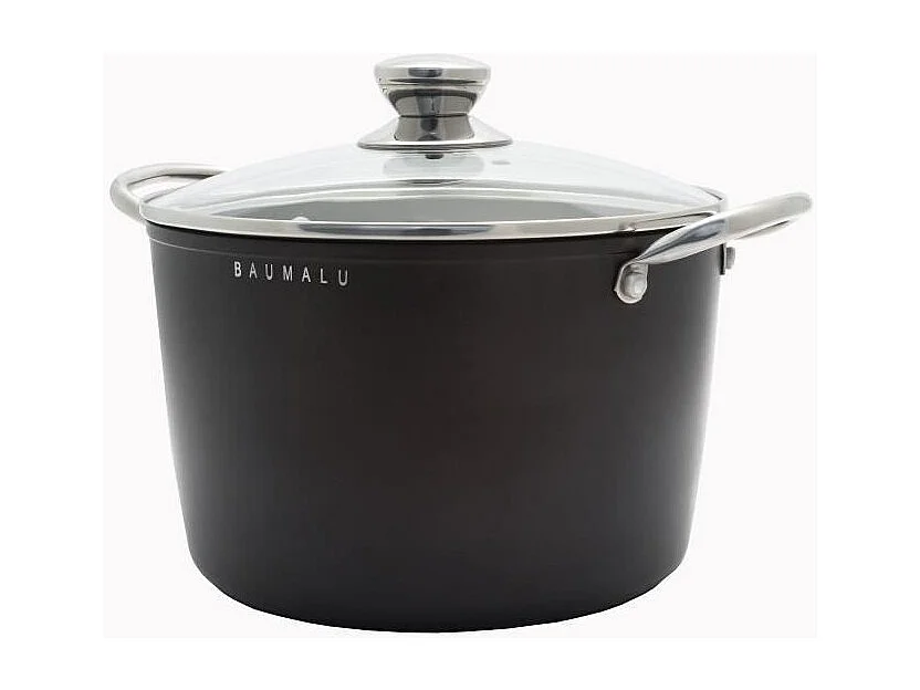 Baumalu 4-teiliges Kochgeschirrset aus geschmiedetem Aluminium in Schwarz, antihaftbeschichtet, kompatibel mit allen Herdarten einschließlich Induktion