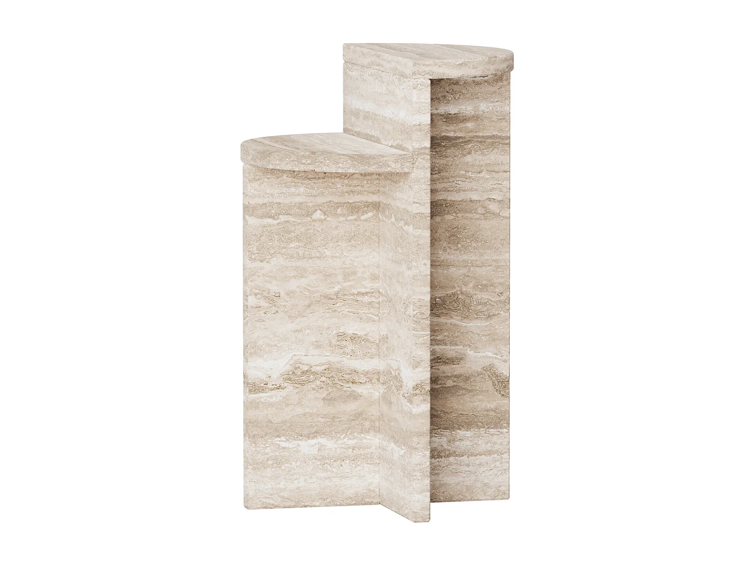 Beistelltisch aus Travertin – beige – Swan Tall