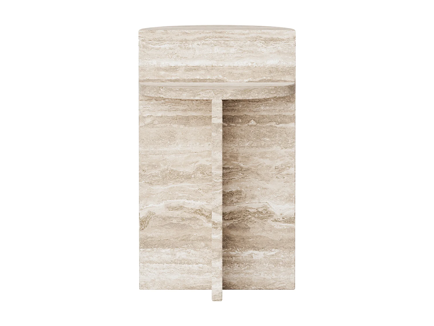 Beistelltisch aus Travertin – beige – Swan Tall