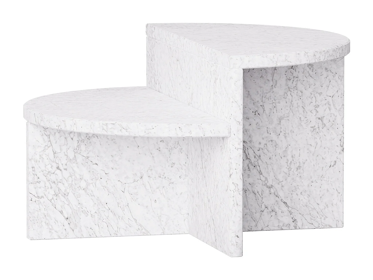 Stolik pomocniczy z marmuru – biały – Swan Low