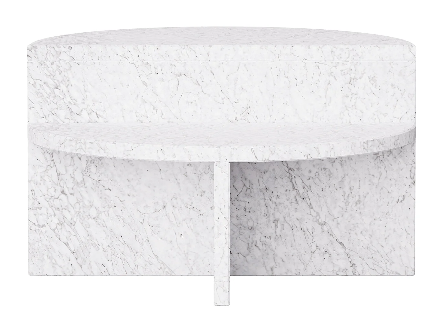 Stolik pomocniczy z marmuru – biały – Swan Low