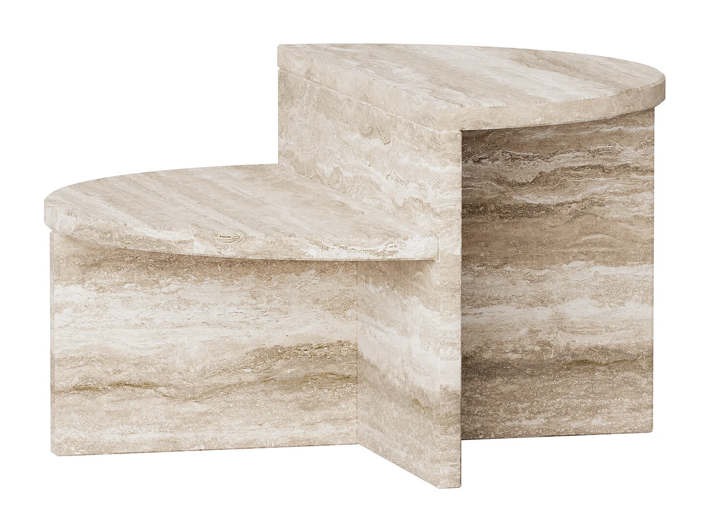 Stolik pomocniczy z trawertynu – beżowy – Swan Low