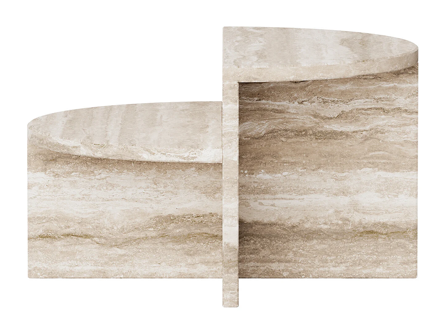 Stolik pomocniczy z trawertynu – beżowy – Swan Low