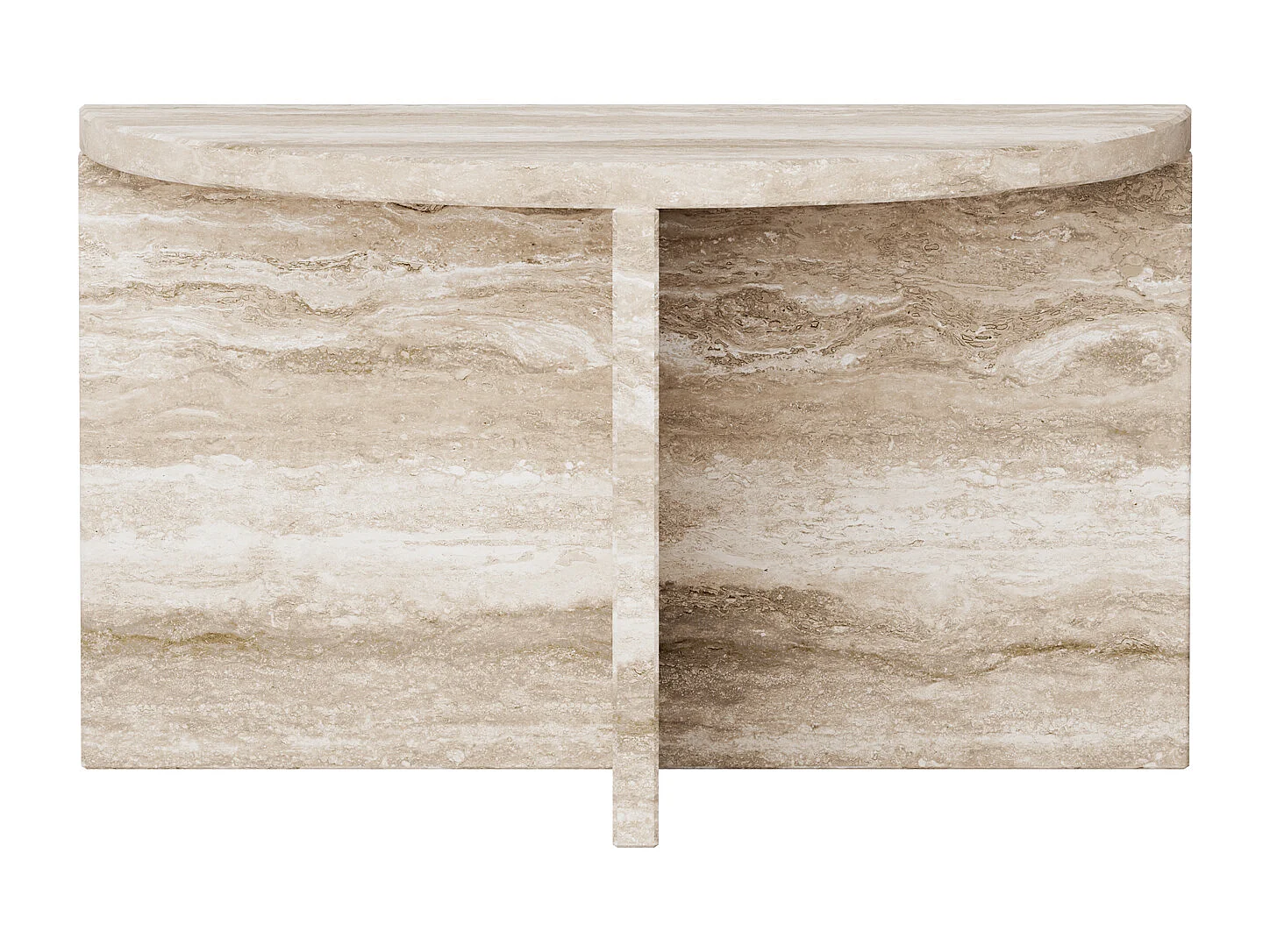 Stolik pomocniczy z trawertynu – beżowy – Swan Low