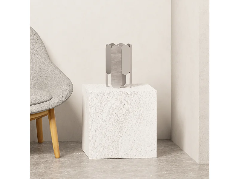 Beistelltisch aus Marmor – weiß – Dove