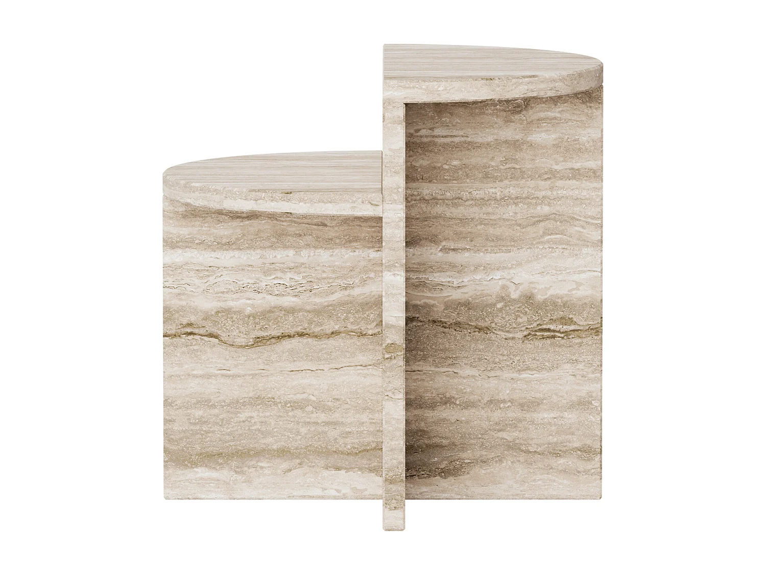 Beistelltisch aus Travertin – beige – Swan