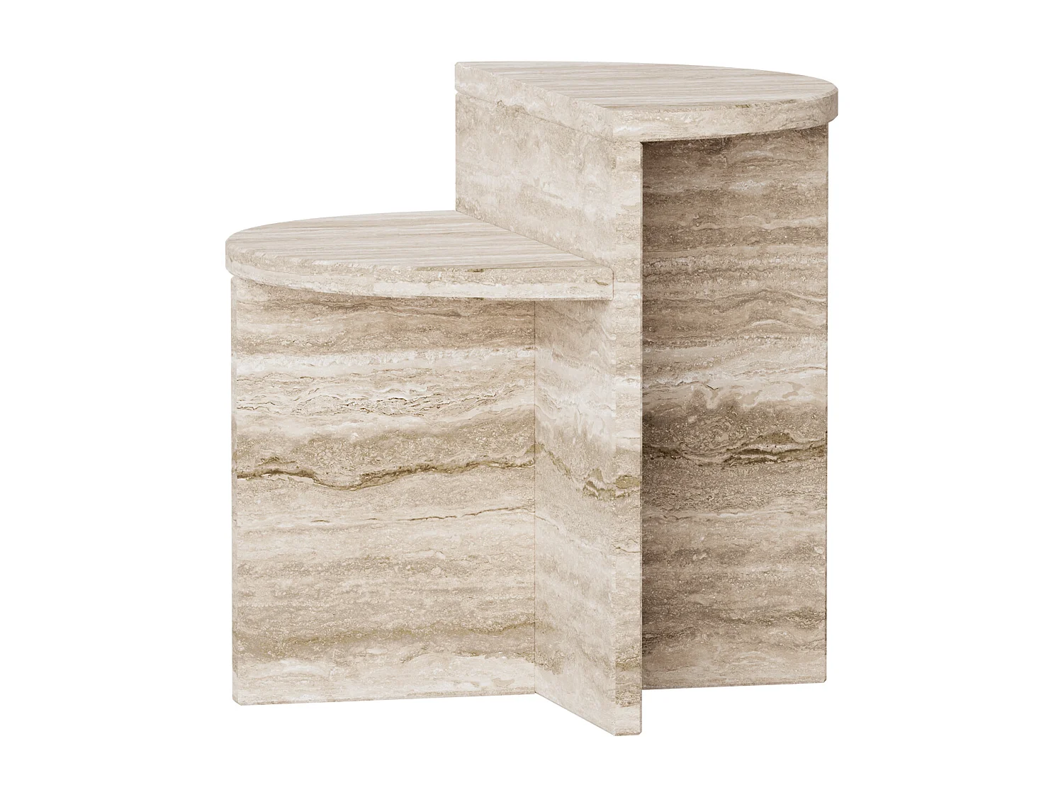 Beistelltisch aus Travertin – beige – Swan