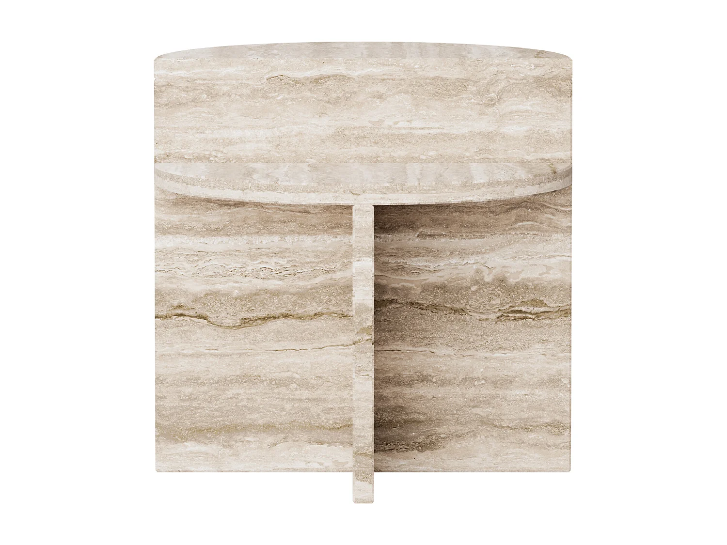 Beistelltisch aus Travertin – beige – Swan