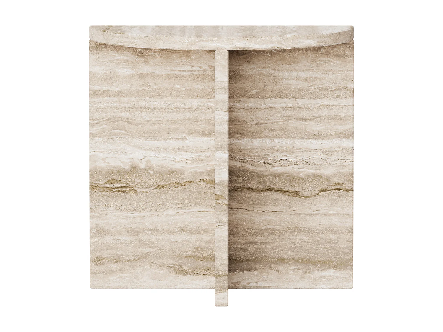 Beistelltisch aus Travertin – beige – Swan