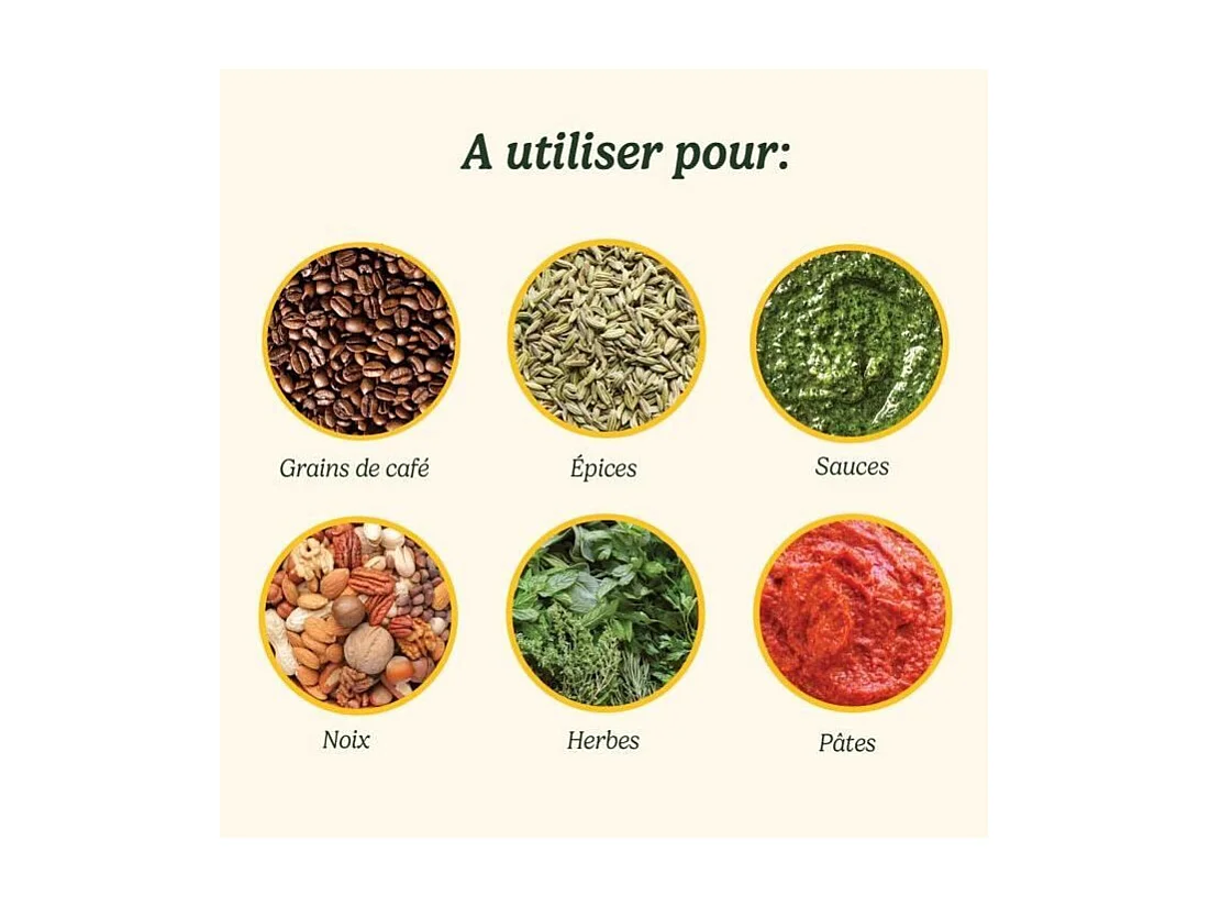 Moulin a épices - CUISINART - Fonctionne par impulsion - 2 bols avec couvercle - Bleu nuit