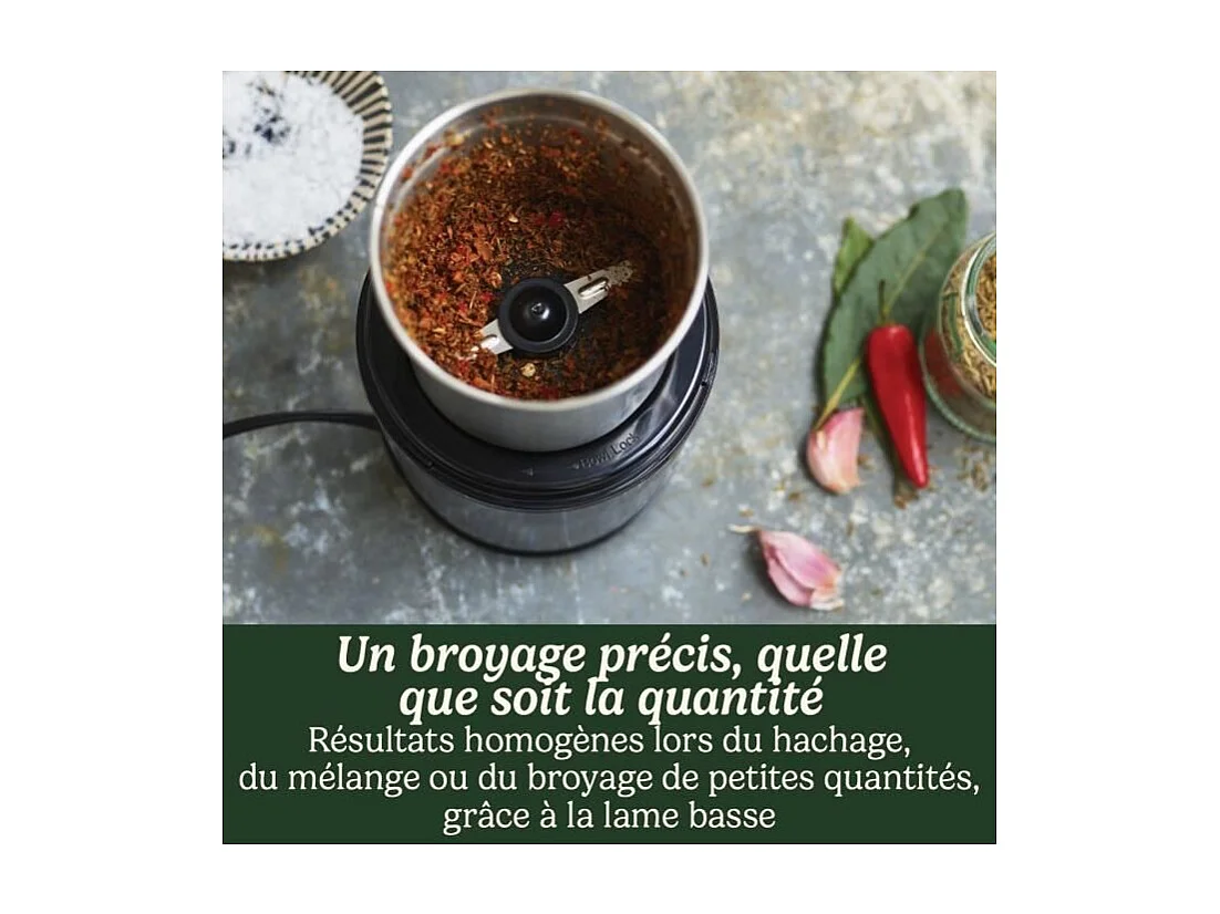 Moulin a épices - CUISINART - Fonctionne par impulsion - 2 bols avec couvercle - Bleu nuit