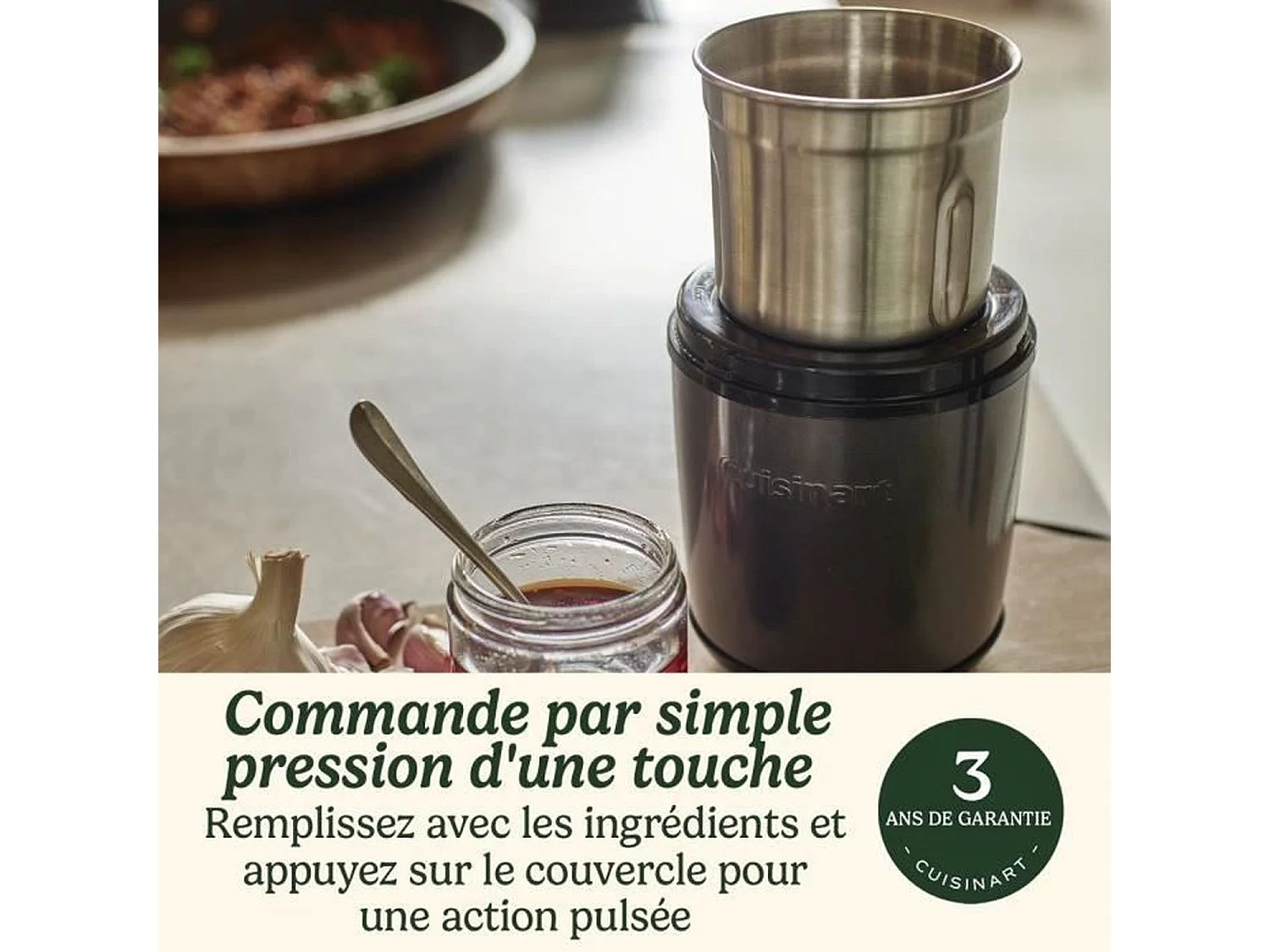 Moulin a épices - CUISINART - Fonctionne par impulsion - 2 bols avec couvercle - Bleu nuit