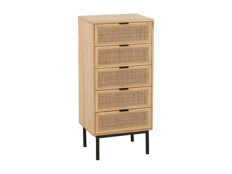 Meuble de Rangement Cannage "Kory" 100cm Naturel