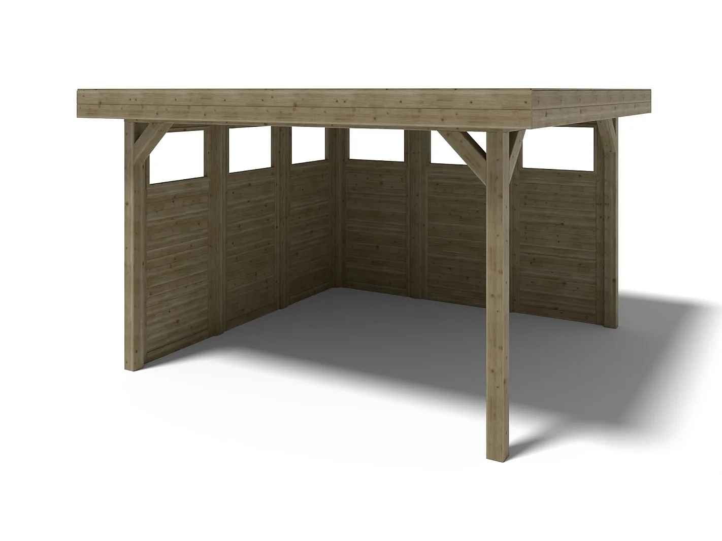 Pergola de jardin 4.04x4.04m avec panneaux - traité - ALT135 - ALTANKA