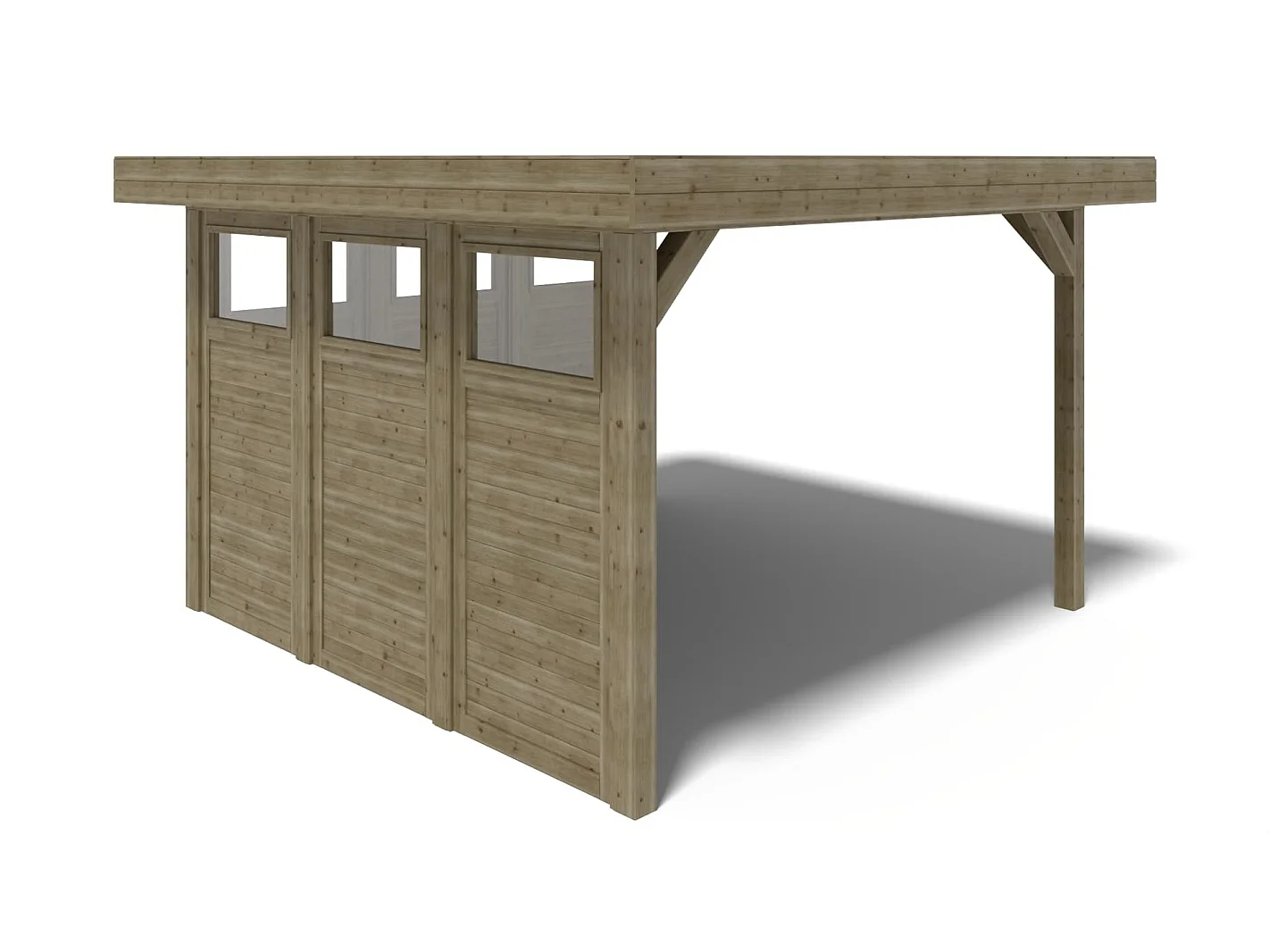 Pergola de jardin 4.04x4.04m avec panneaux - traité - ALT135 - ALTANKA