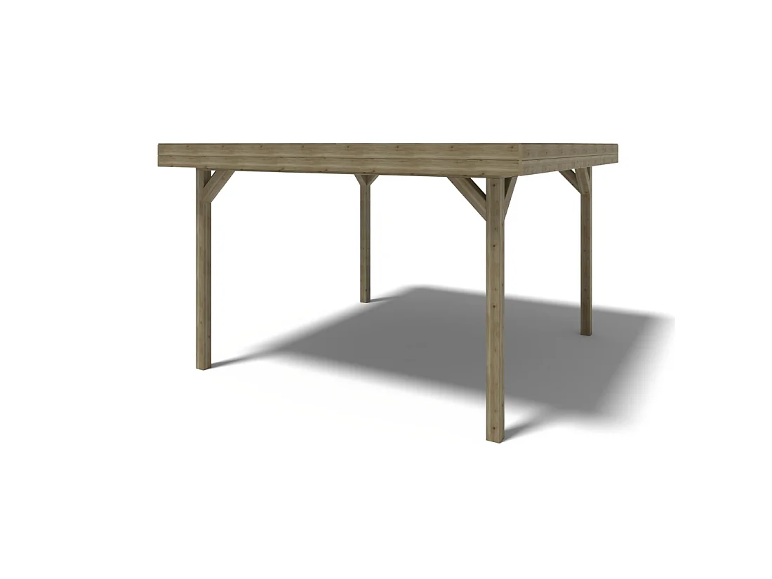 Gazebo da giardino in legno pergola 4.04x4.04 m con pannell - Impregnata - ALT135 - ALTANKA