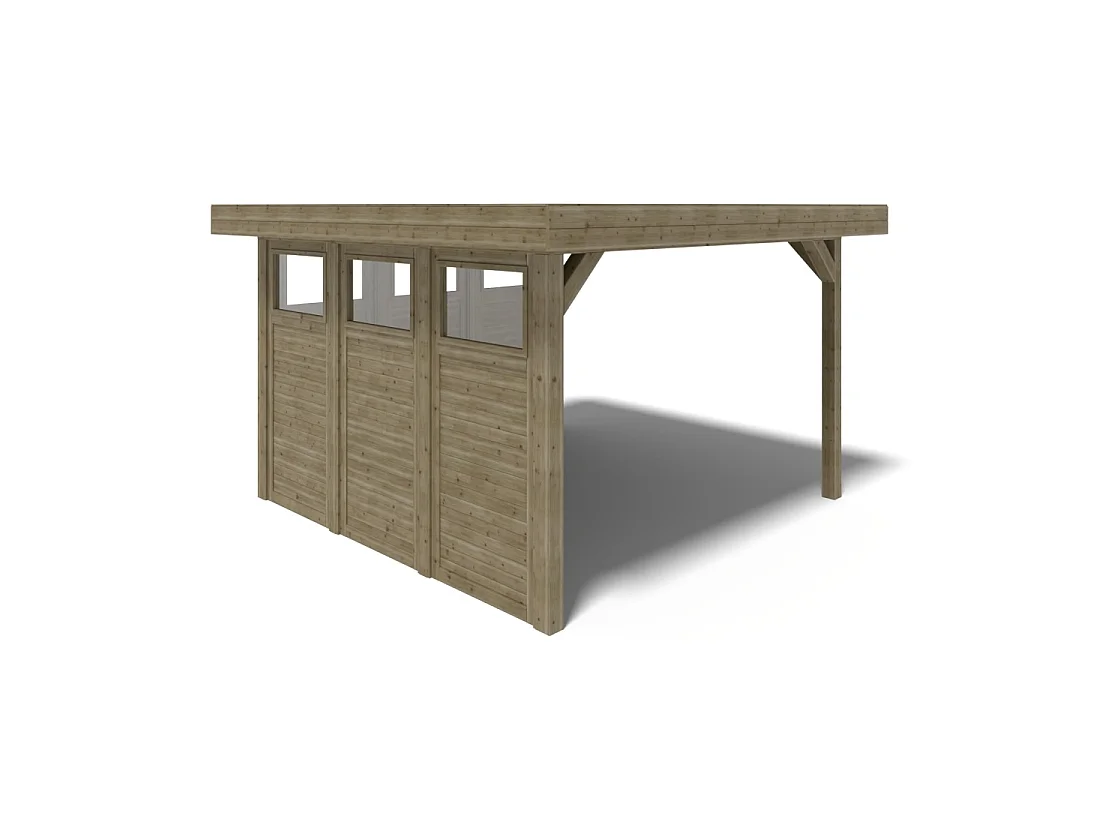 Gazebo da giardino in legno pergola 4.04x4.04 m con pannell - Impregnata - ALT135 - ALTANKA