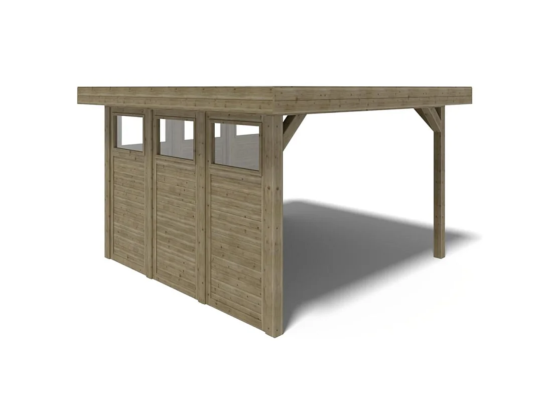 Gazebo da giardino in legno pergola 4.04x4.04 m con pannell - Impregnata - ALT135 - ALTANKA