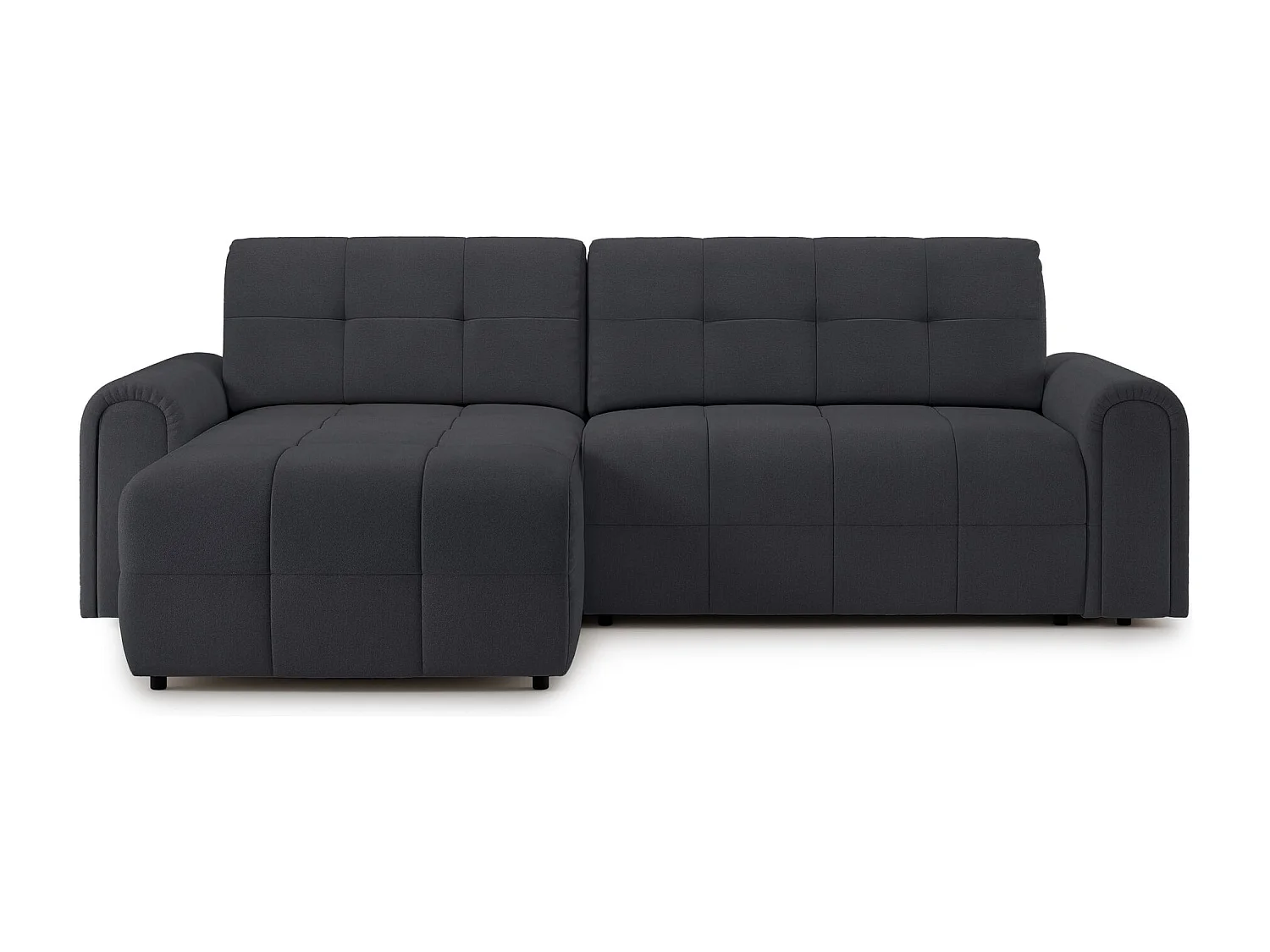 Ecksofa mit Schlaffunktion und Stauraum – links – Chenille – Anthrazit – SIMOLLA