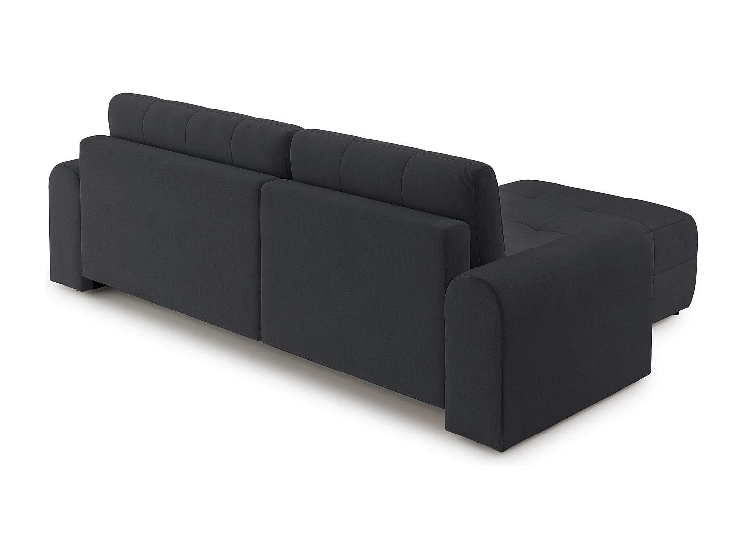 Ecksofa mit Schlaffunktion und Stauraum – links – Chenille – Anthrazit – SIMOLLA