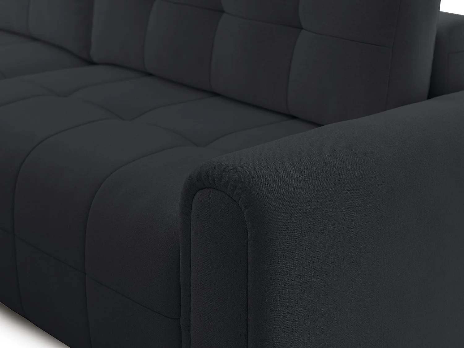 Canapé d’angle – convertible – méridienne – côté gauche – anthracite – en chenille – SIMOLLA