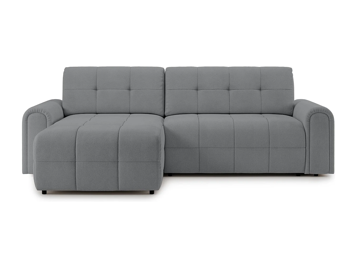 Ecksofa mit Schlaffunktion und Stauraum – links – Chenille – Grau – SIMOLLA