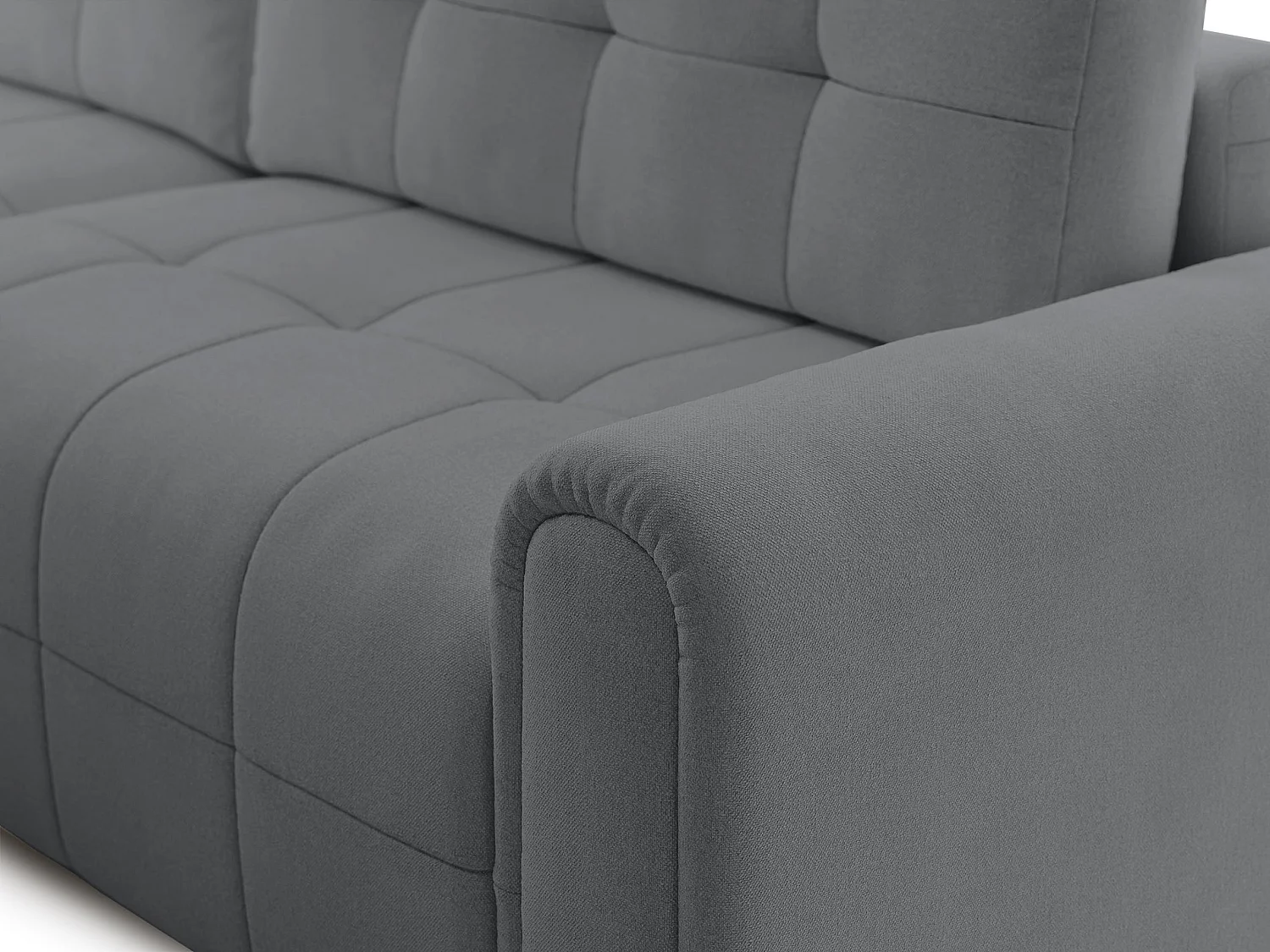 Ecksofa mit Schlaffunktion und Stauraum – links – Chenille – Grau – SIMOLLA