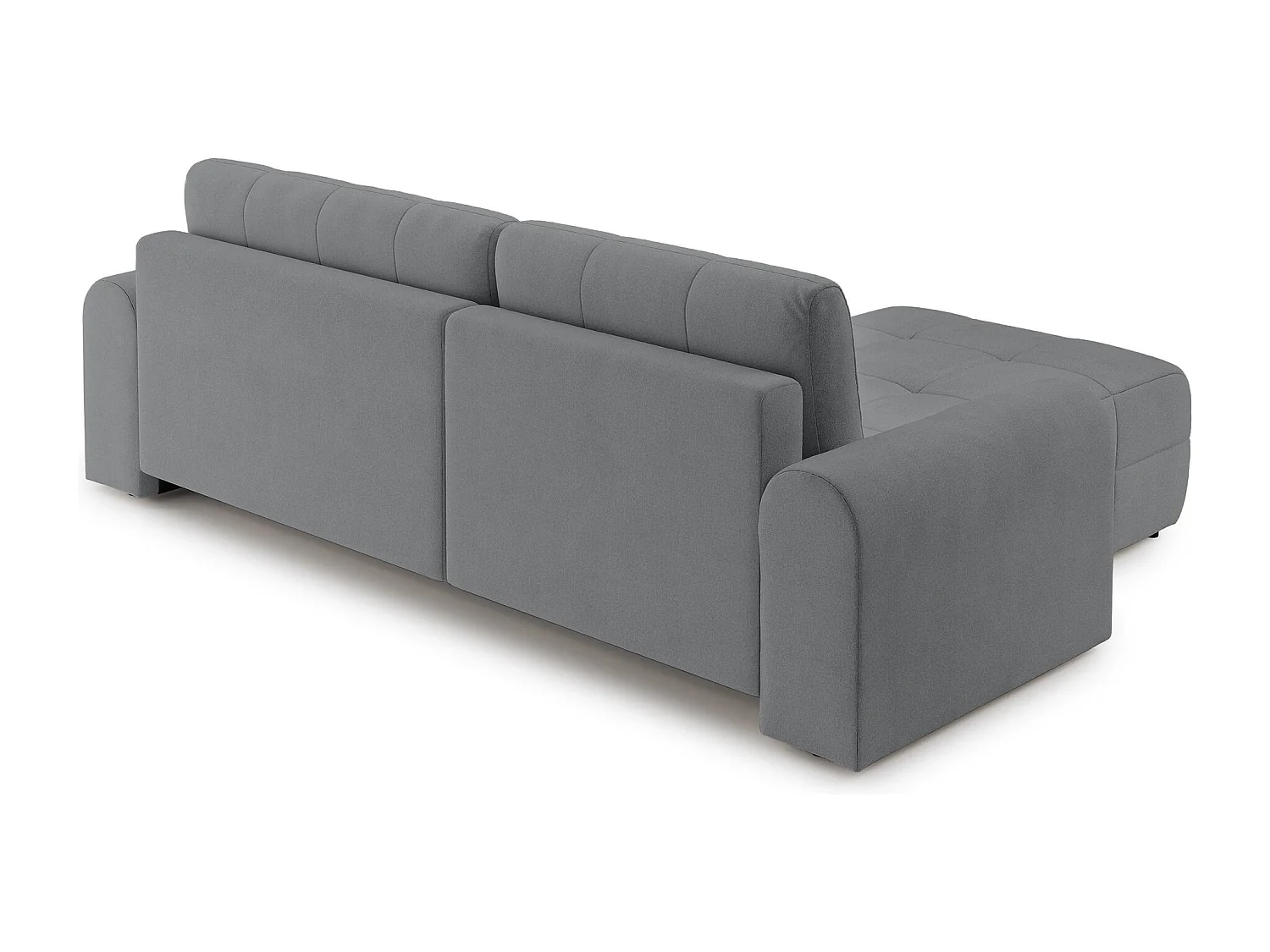 Ecksofa mit Schlaffunktion und Stauraum – links – Chenille – Grau – SIMOLLA